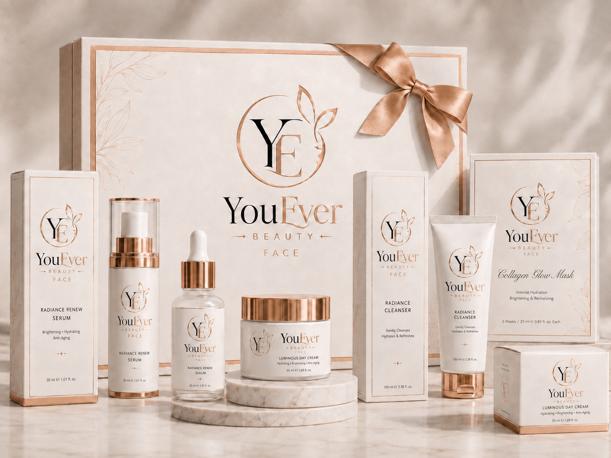 I prodotti viso YouEver Beauty con il loro cofanetto