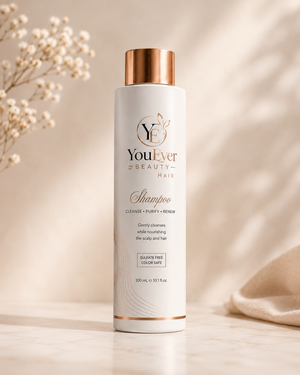 Shampoo senza solfati YouEver Beauty, flacone linea capelli